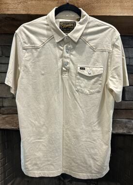 Men’s HOWLER BROS. Beige The Original Ranchero Polo Shirt Size M *A6